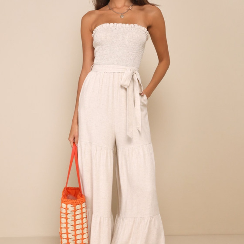 LULUS elegant Cream Strapless Dress